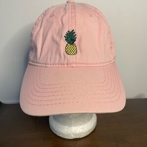 Riot Society Pink Hat with Yellow Green Pineapple. One size. Adjustable Cap.